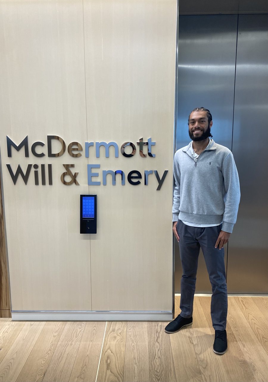 Sign at the McDermott Will & Emery office